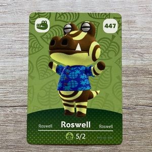 Genuine Animal Crossing Amiibo card Roswell